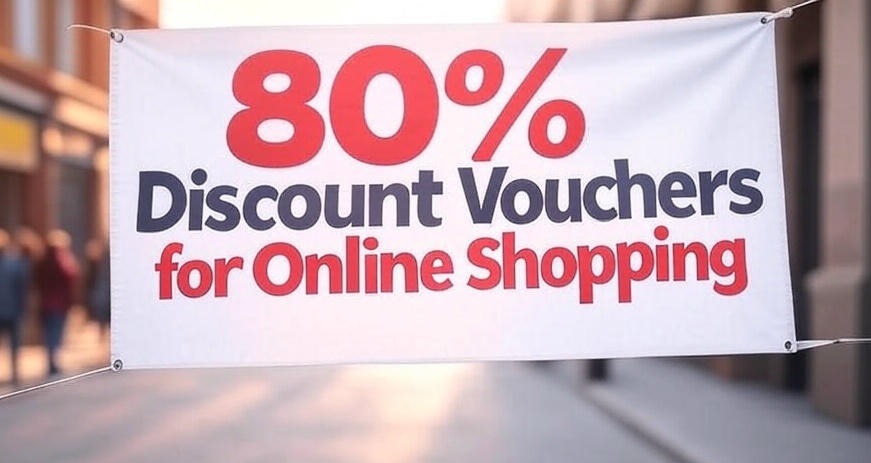 80% Discount Vouchers for Online Shopping